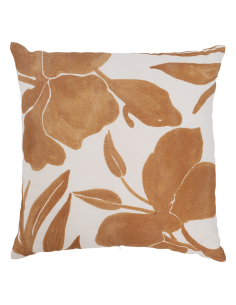 Coussin floral coton/lin...