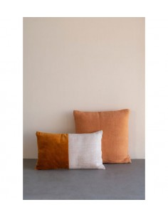 Coussin velours/lin 2