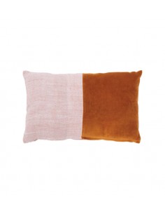 Coussin velours/lin