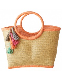 Sac Raffia Pom Pom couleur...