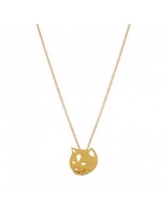 Collier chat yeux percés dorés -7BIS