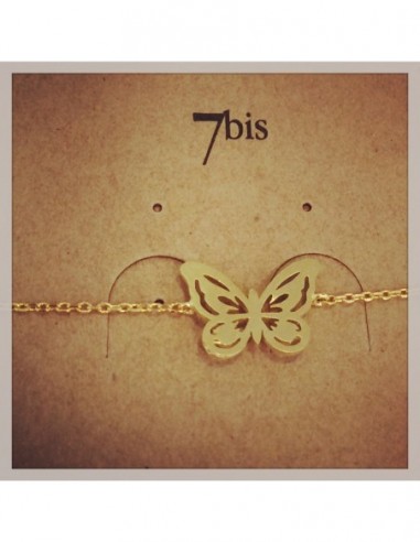 Bracelet fin papillon doré - 7BIS