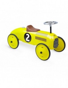 Porteur voiture vintage jaune