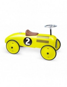 Porteur voiture vintage jaune 2