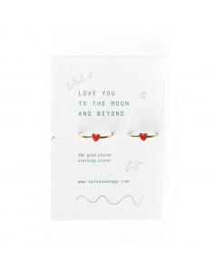 Bagues coeur Rouge - Mère &...