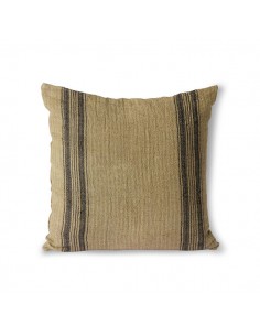 Coussin en lin beige foncé...