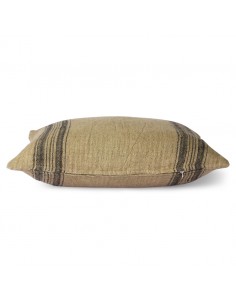 Coussin en lin beige foncé... 2