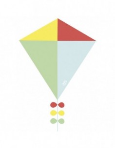 Cerf Volant losange tons bleus