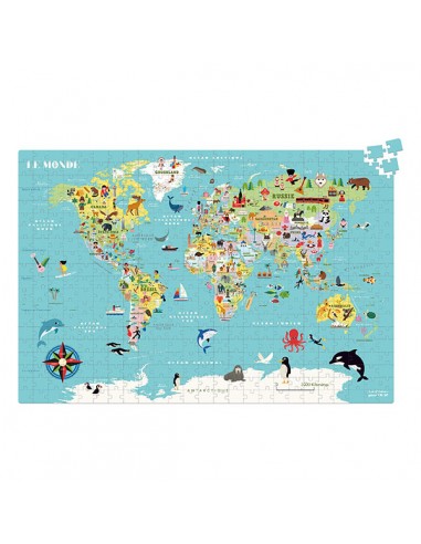 Puzzle carte du Monde 500 Pcs Ingela P.A