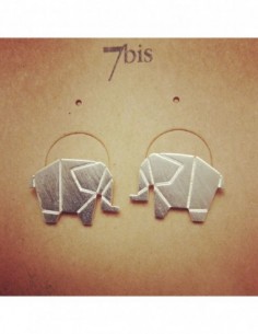 Boucle d'Oreilles Elephant plein origami - 7BIS