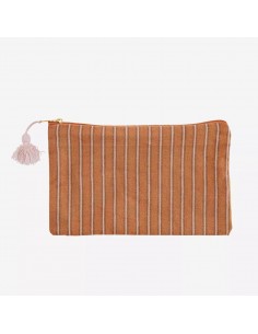 Pochette en coton rayé