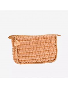 Trousse en velour matelassé