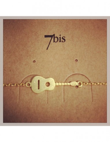 Bracelet fin guitare doré - 7BIS