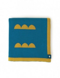 Couverture Blout Bleue Moutarde PLICK PLOCK