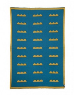 Couverture Blout Bleue Moutarde PLICK PLOCK 2
