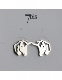 Boucle d'Oreilles Licorne 3 quarts doré Inoxydable - 7BIS