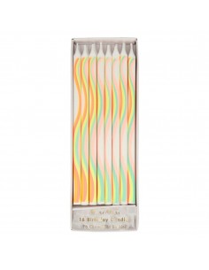 Pack de 16 bougies Arc-en-ciel