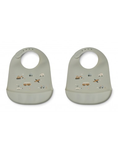 Bavoirs En Silicone Avec Bac Récupérateur - Lot De 2, Sans BPA, Lavables Au Lave-vaisselle - Pour Bébés Dès 6 Mois