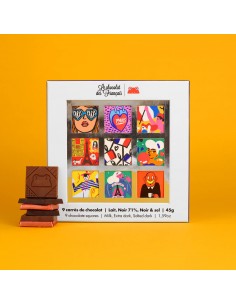 Coffret de 9 carrés lait,...