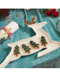 Assiette à renne en porcelaine