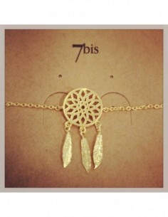 Bracelet Attrape rêve doré...