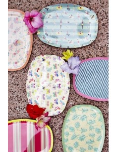 Assiette  Rectangulaire Mélamine Papillons 2