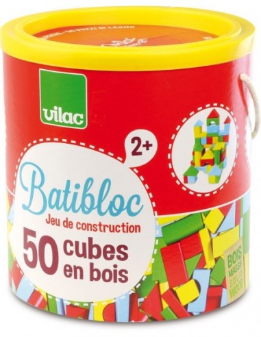 Batibloc 50 cubes en bois