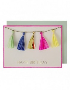 CARTE HAPPY BIRTHDAY POMPON