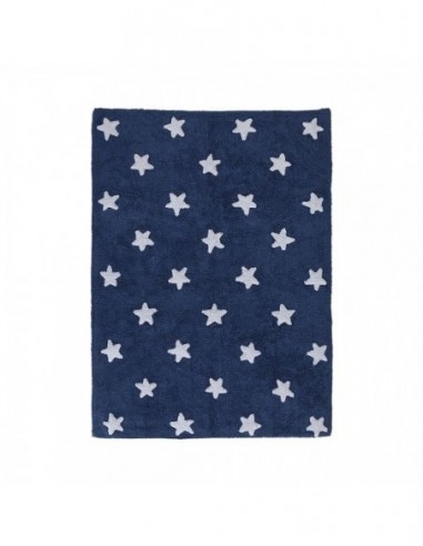 Tapis Bleu Marine étoile blanche 120X160cms Lorena Canals