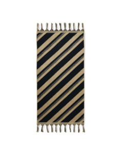 Serviette de bain noir/ crème