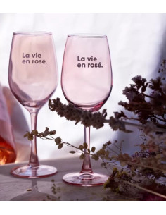 Coffret de 2 verres à vin rosé