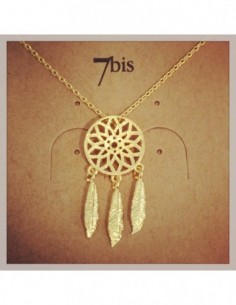 Collier Attrape rêve doré -...