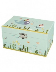 Musical Cube Box Ninon Aquatic-figurine Ballerina