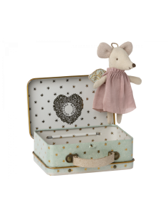 Ange souris dans une valise