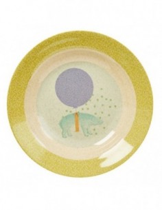Assiette creuse Mélamine Bambou Animaux