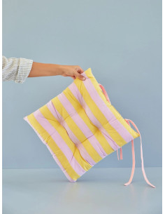 Galette de chaise - Jaune Rayé 2