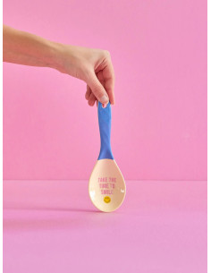 Cuillère à salade Bleu Smiley 2