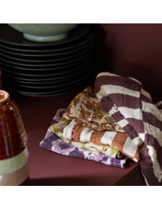 Serviettes en coton rayé... 2