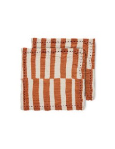 Serviettes en coton rayé...