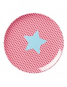 Assiette Plate étoile rose
