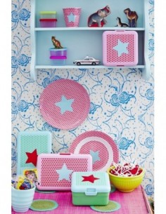 Assiette Plate étoile rose 2