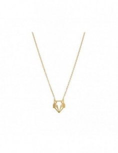 Collier fin animal tete de renard doré - 7BIS