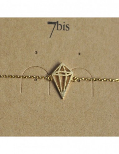 Bracelet fin geometrique diamant perspective doré - 7BIS
