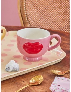 Mug Bouche Céramique - Rose