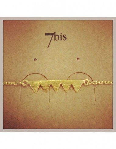 Bracelet 5 mini-triangles doré 7Bis