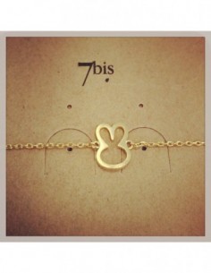Bracelet lapin contour doré