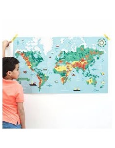 Poster géant stickers Carte du Monde 2