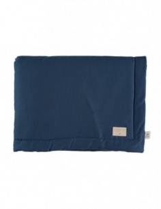 Couverture Laponia Small Honey comb bleu nuit