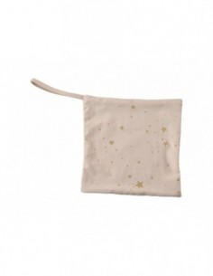 Doudou plat Rose étoile dorée