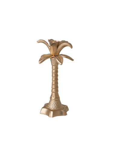 Bougeoir en métal en forme de palmier - Or